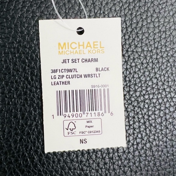 Michael Kors Jet Set Charm Large Zip Clutch Wristlet Black - Picture 8 of 11